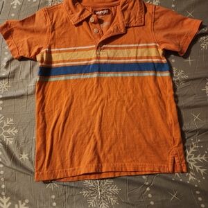 Wrangler Kids Orange Polo with Blue and White Stripes